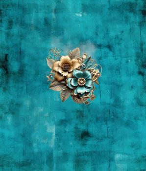 Preview: Steampunk Blumen Panel – BIO French Terry